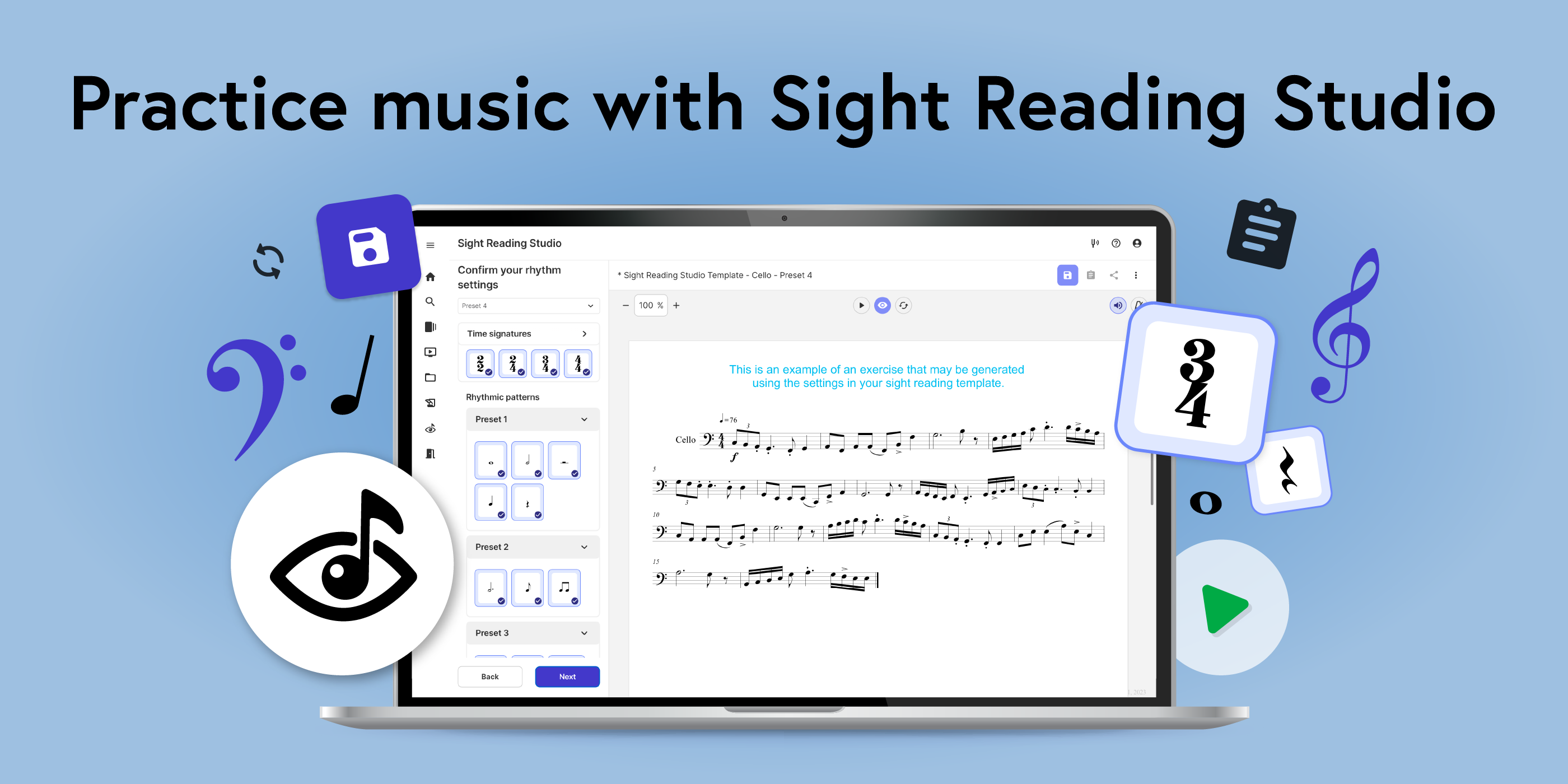 Practicing with Sight Reading Studio